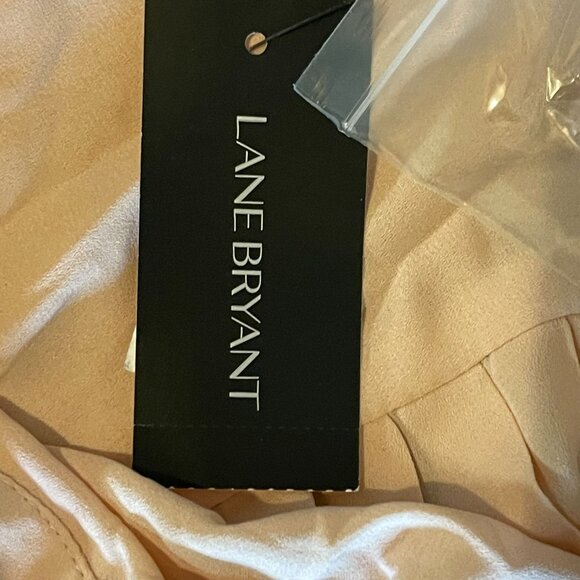 Lane Bryant Womens Blush Pink Blouse Size 22/24 Button-Front Long Sleeve - Picture 7 of 9